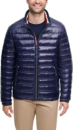 商品Tommy Hilfiger|TOMMY HILFIGER 男士藏蓝色薄款棉服外套 150AN981-MIDNIGHT,价格¥681,第1张图片详细描述