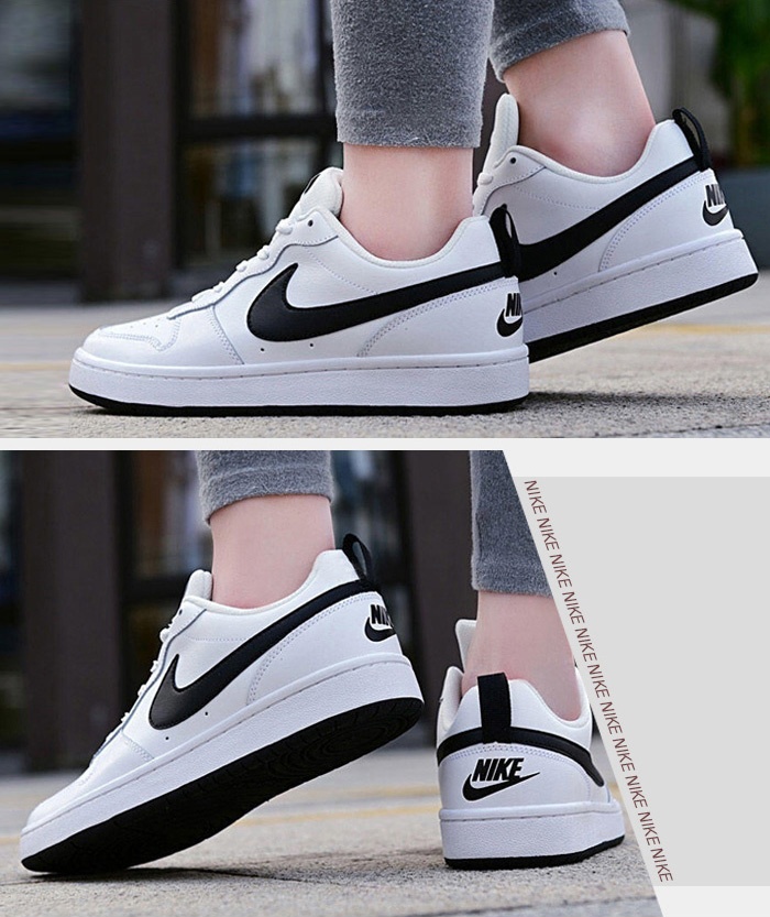 商品NIKE|【SAvenue】NIke Court Borough Low 2 低帮滑板鞋 白黑BQ5448104 WH,价格¥367,第2张图片详细描述