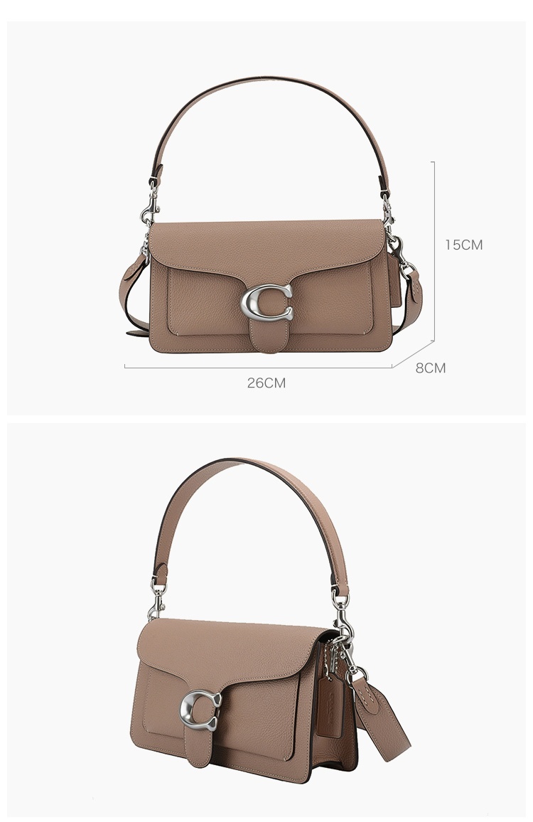 商品Coach|Coach 蔻驰  Tabby小号女士皮质单肩手提信封包 73995LHTAU 送礼好物,价格¥2749,第2张图片详细描述
