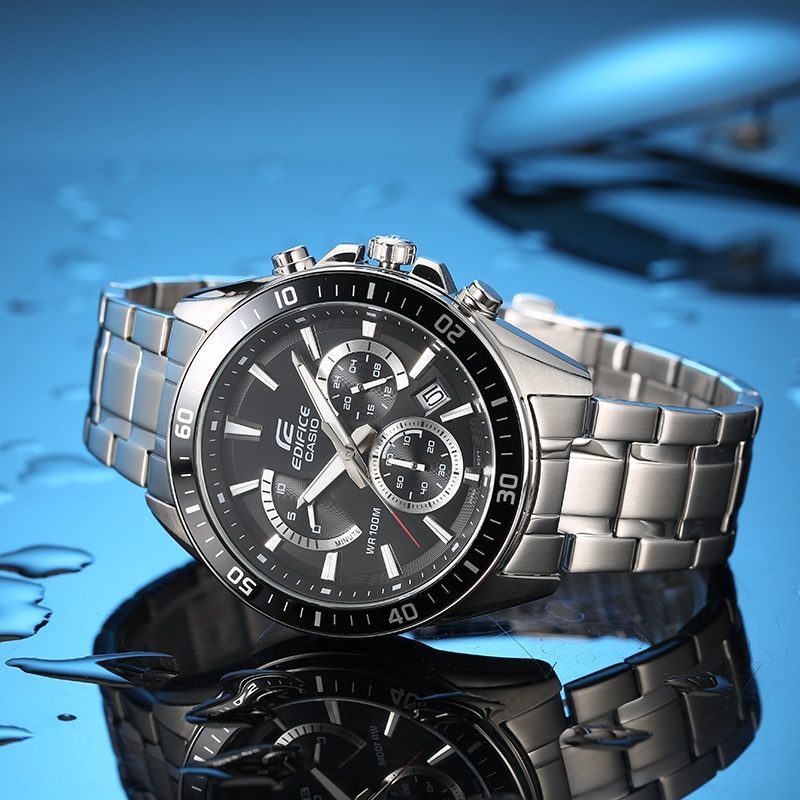 商品[国内直发] Casio|卡西欧手表 简约三眼设计 100米防水 日期显示 ,价格¥540,第5张图片详细描述