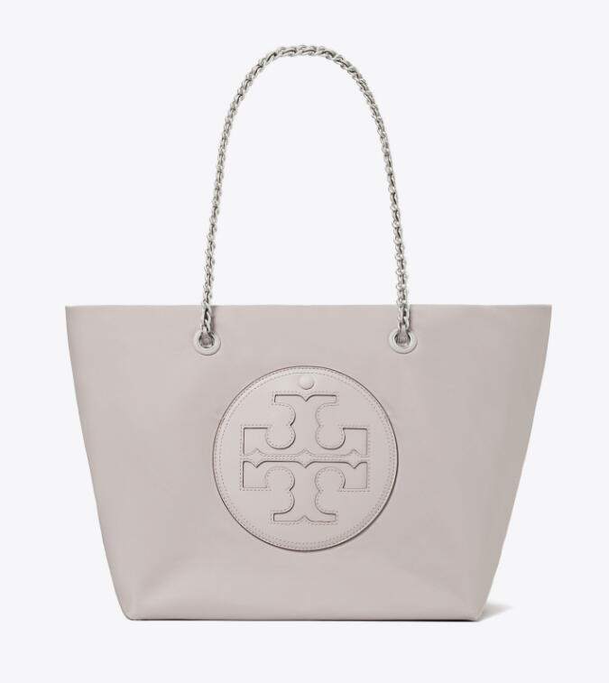 商品Tory Burch|汤丽柏琦Ella Logo徽标织物拼人造革托特包Tote包购物袋单肩手提包中号女款灰色黑色（香港仓发货）,价格¥2084,第9张图片详细描述