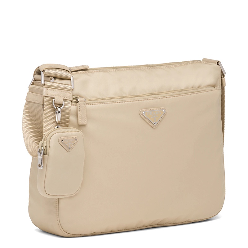 商品Prada|PRADA/普拉达 经典款 女士沙漠米色再生尼龙银扣配可拆卸小袋织物肩带单肩斜挎包1BC421_RV44_F0F24_V_D1M,价格¥10860,第3张图片详细描述