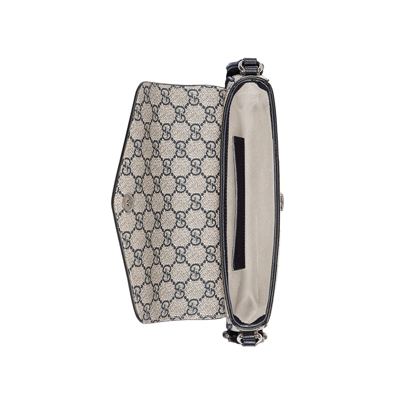 商品Gucci|古驰 23新款 OPHIDIA女士迷你米色/乌木色GG帆布配皮按扣开合斜挎包 76496196IWG8745（两色可选）,价格¥7992,第9张图片详细描述