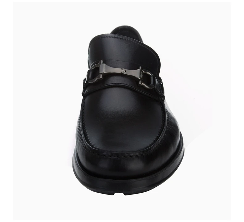 商品Salvatore Ferragamo|SALVATORE FERRAGAMO 男款黑色牛皮平底休闲鞋  0512707,价格¥2517,第6张图片详细描述