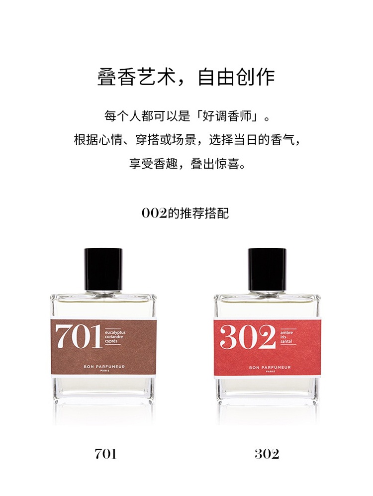 商品Bon Parfumeur|Bon Parfumeur柏氛002浓香水「温柔橙花茉莉」15-30-100ml 古龙香调,价格¥201,第3张图片详细描述
