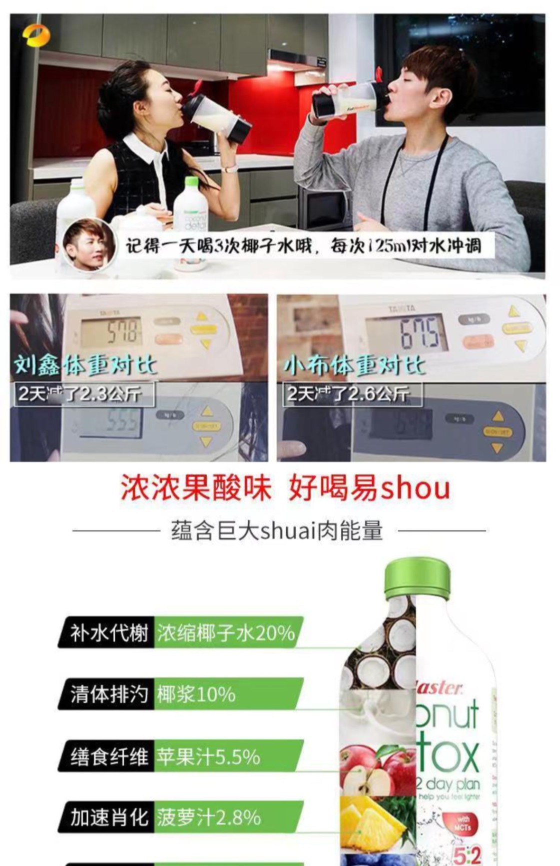 商品FatBlaster|澳洲进口Fatblaster椰子水750ml轻断食代餐饱腹果汁塑型纤体饮料,价格¥170,第9张图片详细描述
