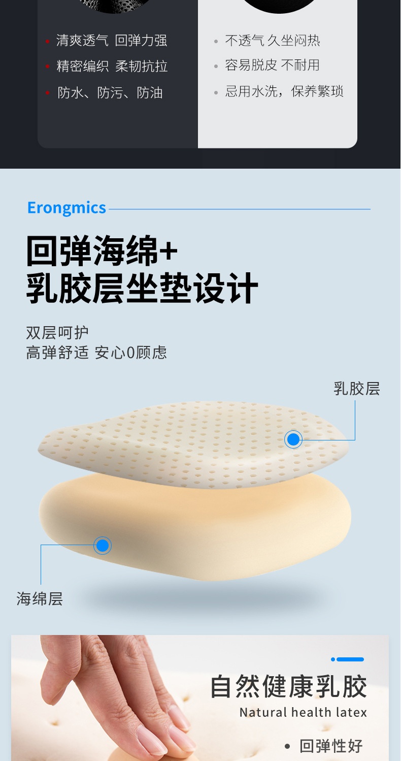 商品[国内直发] GLENVINTEN|格岚云顿电脑椅家用办公椅子可躺升降转椅宿舍学生电竞游戏座椅靠背人体椅,价格¥339,第7张图片详细描述