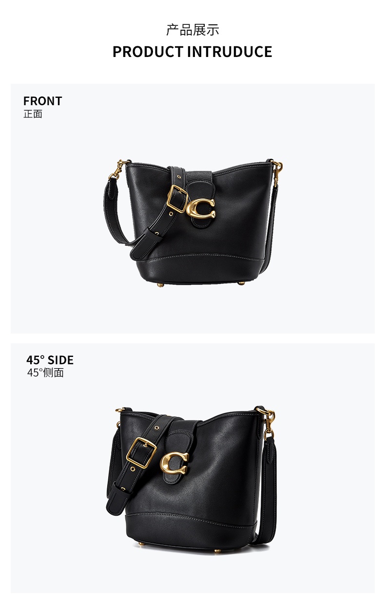 商品[国内直发] Coach|蔻驰斜挎包COACH 奢侈品女士专柜款TALI水桶包中号单肩包皮质礼物送女友 CA112 B4/BK,价格¥1248,第3张图片详细描述