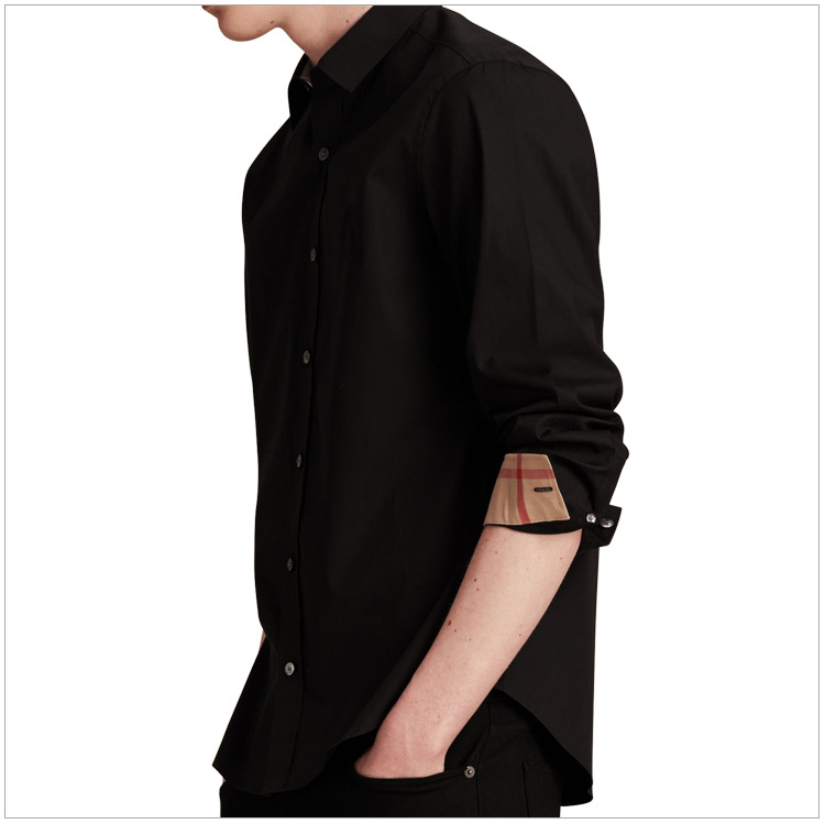 商品Burberry|Burberry 博柏利 男士黑色棉质长袖衬衫 3991162,价格¥1087,第36张图片详细描述