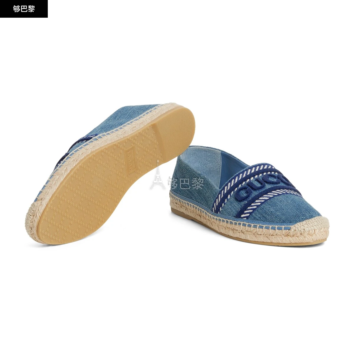 商品Gucci|【预售】 古驰 25春夏 女士 平底鞋 女士“GUCCI”绳底鞋 817749 FAEIB 4643 ,价格¥6693,第3张图片详细描述