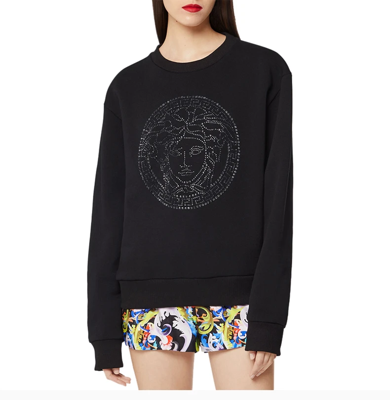 商品[国内直发] Versace|VERSACE 黑色女士卫衣/帽衫 1001570-1A01174-1B000,价格¥4332,第5张图片详细描述