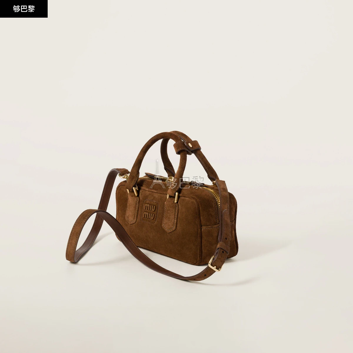 商品Miu Miu|�【预售】 缪缪 25春夏 女士 手提包 Sac à main en suède matelassé Arcadie 5BB142_2CS4_F0324_V_OON,价格¥23169,第6张图片详细描述
