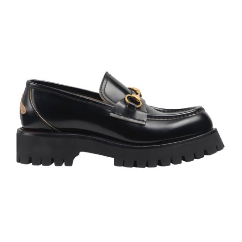 商品Gucci|【包税】GUCCI/古驰 新款女士黑色皮革马衔扣和缺角鞋底金色蜜蜂乐福鞋577236DS8001000,价格¥7693,第9张图片详细描述