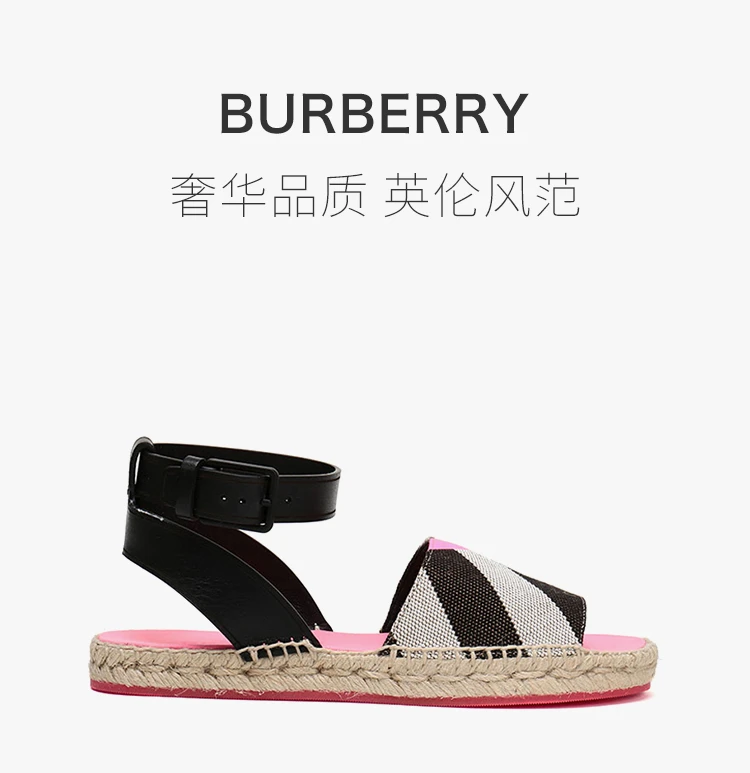 商品Burberry|BURBERRY 粉色女士平底凉鞋 4066206,价格¥2255,第1张图片详细描述