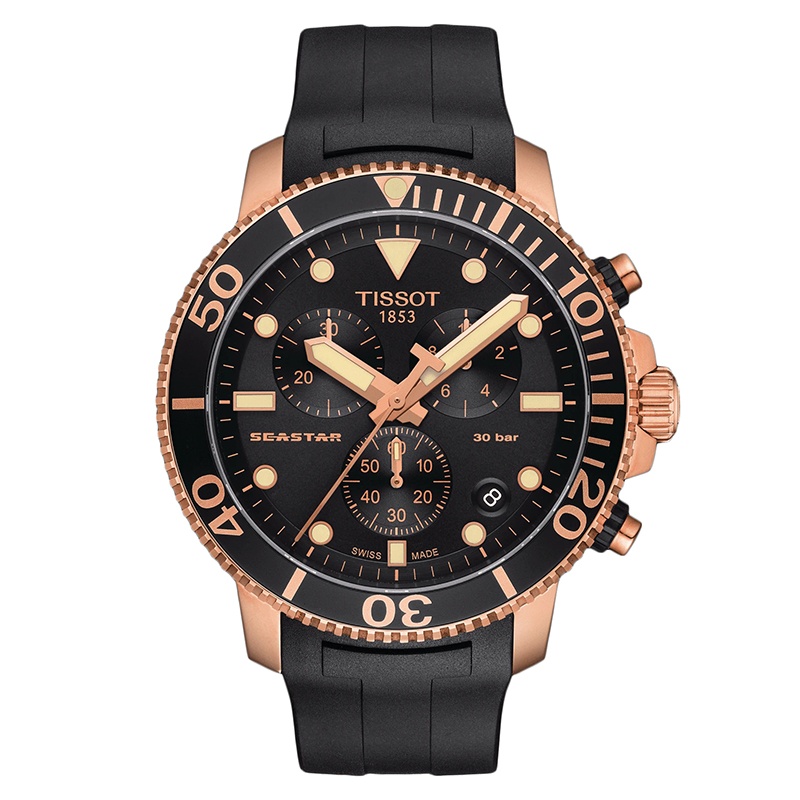 商品Tissot|预订款1-2周 TISSOT/天梭 海星潜水1000系列 男士黑色表盘石英机芯橡胶表带精钢表壳腕表,价格¥3883,第2张图片详细描述