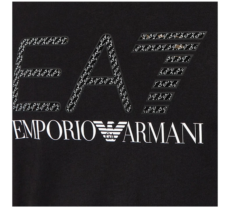 商品[国内直发] Emporio Armani|EMPORIO ARMANI 男士黑色棉质字母logo印花圆领短袖T恤 3LPT54-PJ02Z-0200,价格¥498,第8张图片详细描述