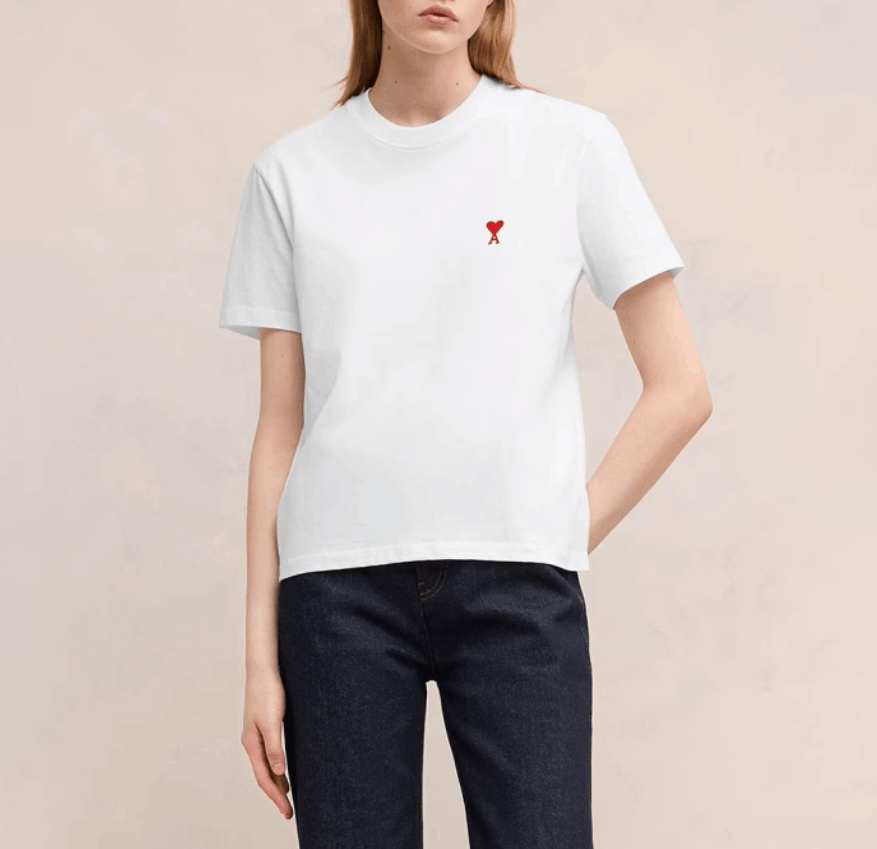 商品AMI|AMI男女同款经典爱心款红色爱心棉质短袖T恤黑色白色（香港仓发货）,价格¥880,第7张图片详细描述