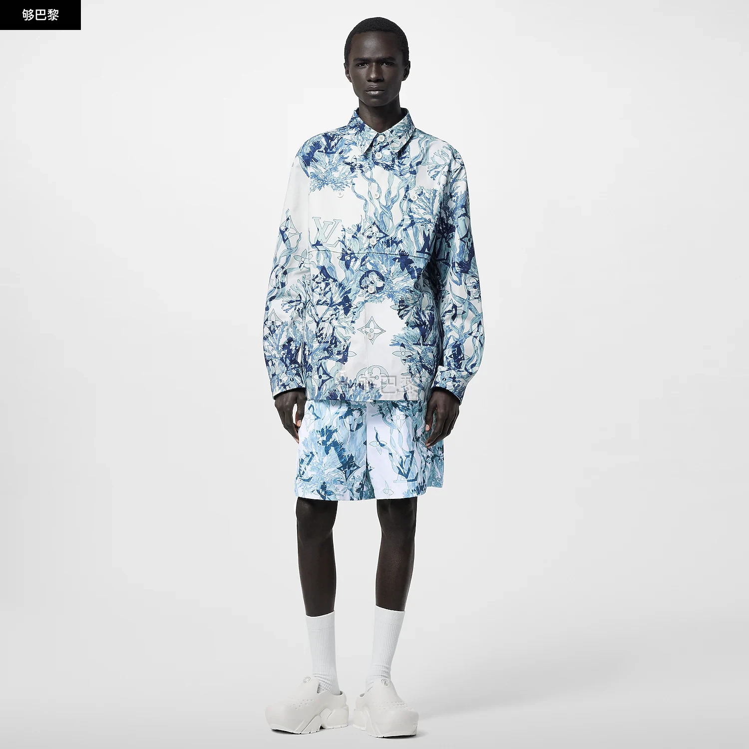 商品Louis Vuitton|【预售】 LV路易威登 25春夏 男士 长袖衬衫 印花棉质夹克式衬衫 1ABNSQ ,价格¥18521,第3张图片详细描述