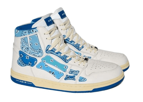 商品[国内直发] AMIRI|Amiri SKEL-TOP HI 高帮皮革运动板鞋 骨头鞋 白蓝,价格¥3865,第2张图片详细描述