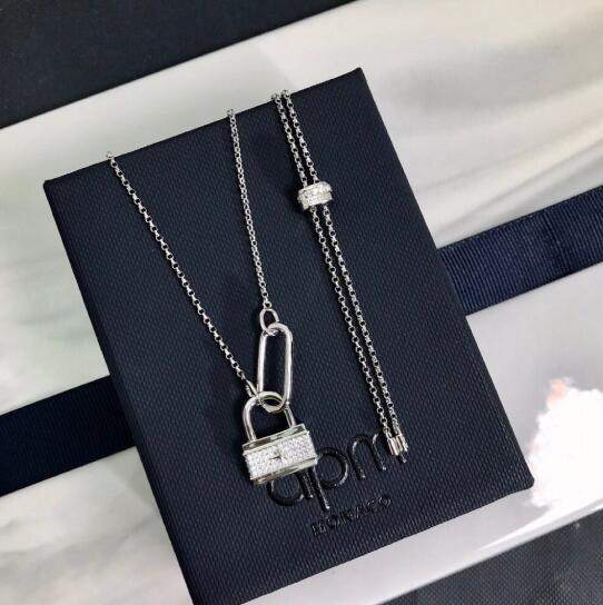 商品apm Monaco|爱心锁项链毛衣链小众设计吊坠饰品 爱心锁AC5992OX（香港仓发货）,价格¥547,第7张图片详细描述