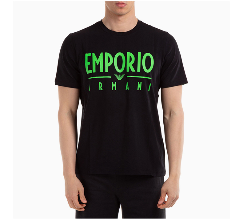 商品Emporio Armani|Emporio Armani 安普里奥 阿玛尼 男士黑色字母印花短袖T恤 3H1T90-1J0AZ-0999,价格¥387,第5张图片详细描述
