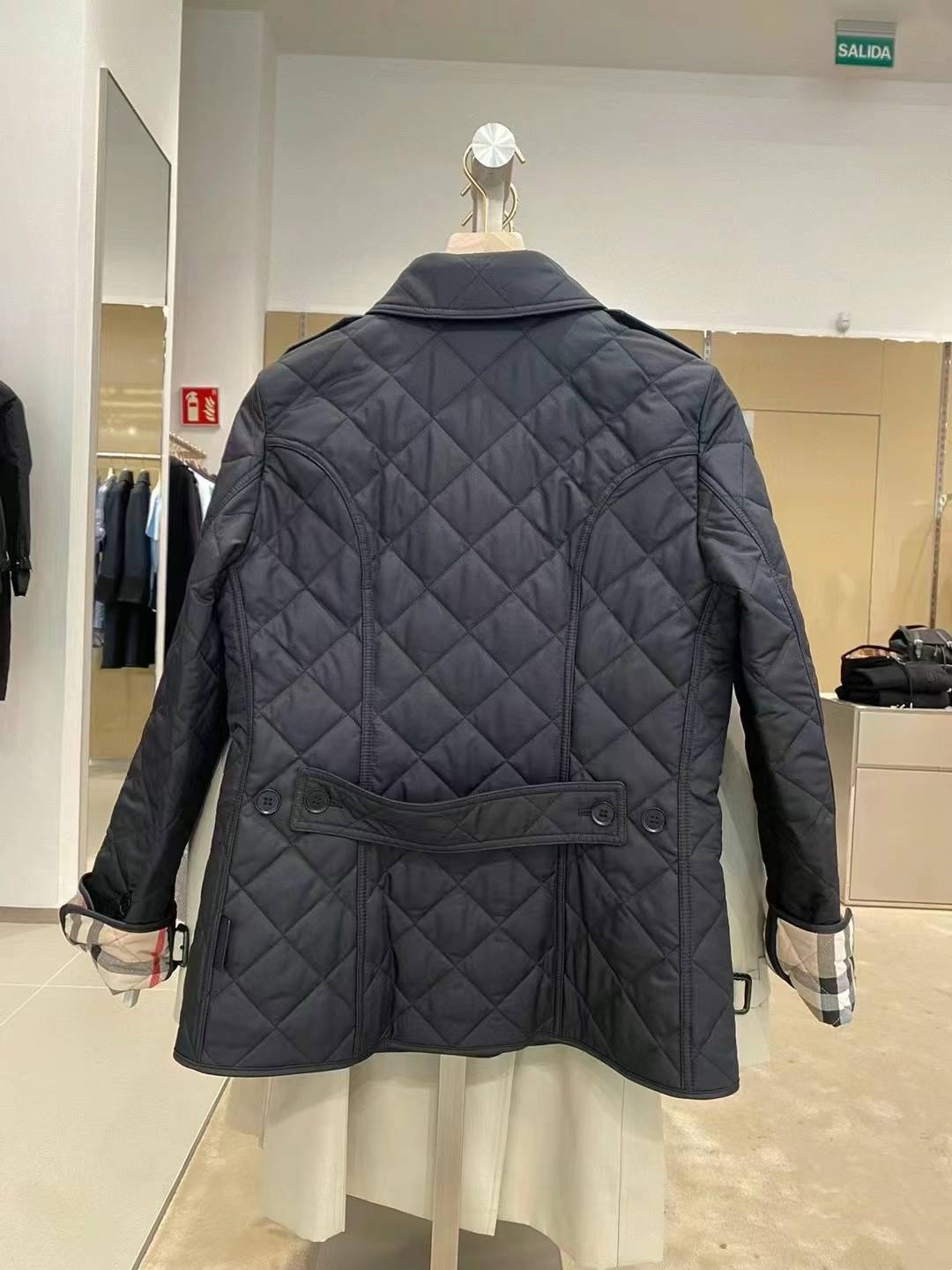 商品Burberry|BURBERRY/博柏利 女士海军蓝色棉质格子提花外套80658741,价格¥3031,第7张图片详细描述