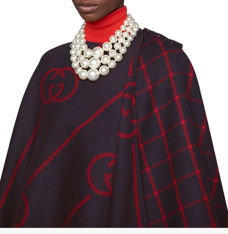 商品[国内直发] Gucci|GUCCI 拼色女士斗篷 569213-ZABXV-4668,价格¥20619,第7张图片详细描述