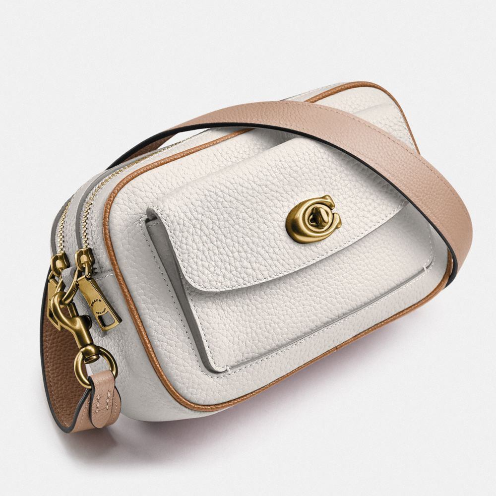 商品[国内直发] Coach|蔻驰女包奢侈品包包WILLOW白色拼色皮质相机包小方包双拉链单肩斜挎包节日生日礼物送女友C0695 B4CAH,价格¥812,第15张图片详细描述