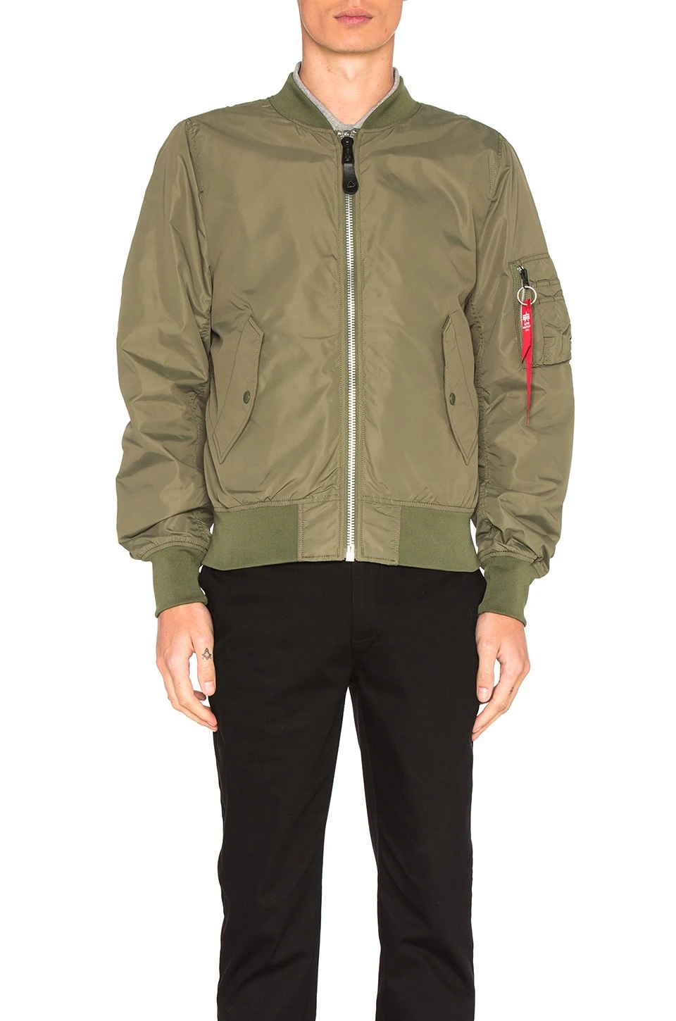 商品[国内直发] Alpha Industries|ALPHA INDUSTRIES 男士军绿色尼龙飞行员夹克 MJL46000C1-310,价格¥725,第1张图片详细描述