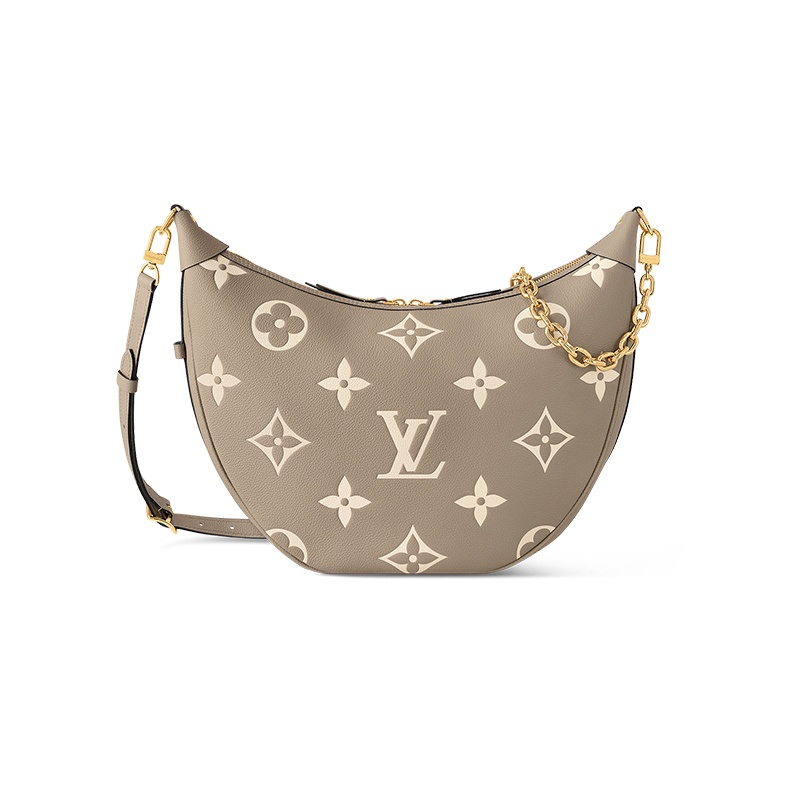 商品Louis Vuitton|【预售十天】路易威登 23新款 Loop Hobo女士鸽子灰/奶白色压花粒面牛皮半月形手提单肩包 M46738,价格¥21292,第2张图片详细描述