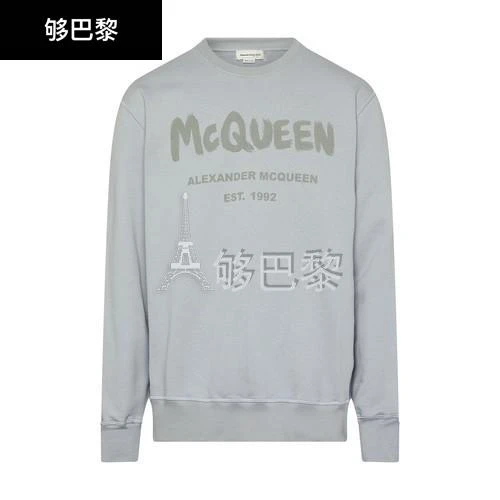 商品Alexander McQueen|【特惠8.4折】包邮包税【预售7天发货】 ALEXANDER MCQUEEN 男士 卫衣 Graffiti 运动衫  688713QUZ81912 AMQE374BGRY,价格¥4473,第3张图片详细描述