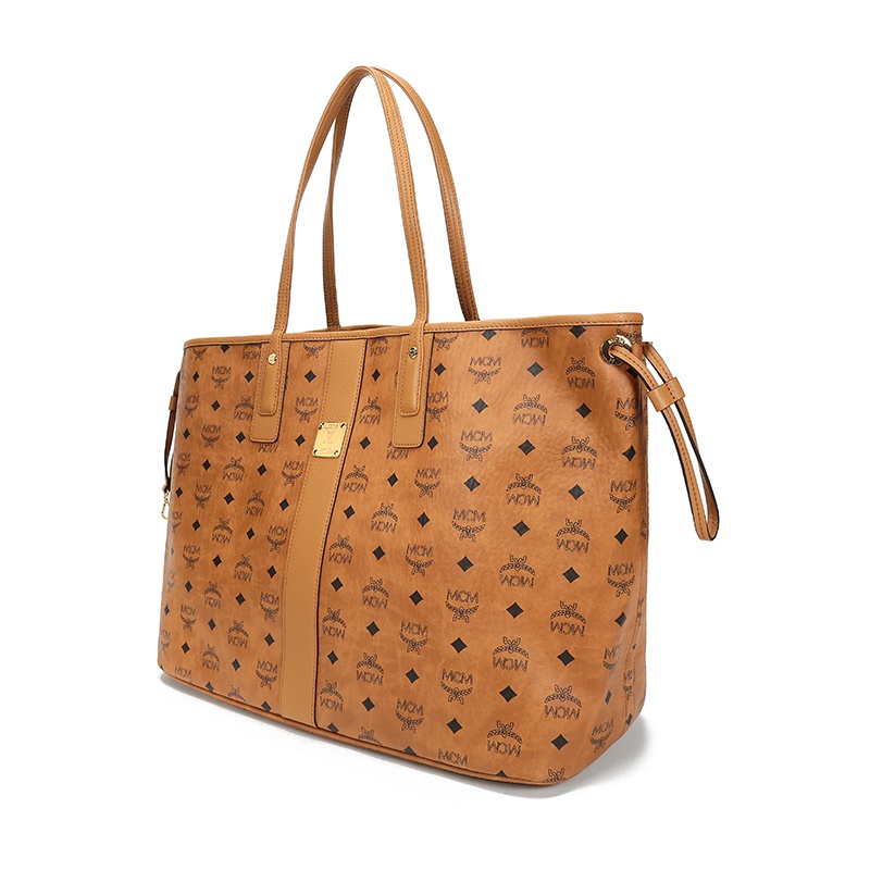 商品[国内直发] MCM|MCM Liz Visetos 老花满印 帆布 子母包托特包Tote包购物袋单肩包手提包 女款 干邑色/黑色,价格¥2950,第4张图片详细描述