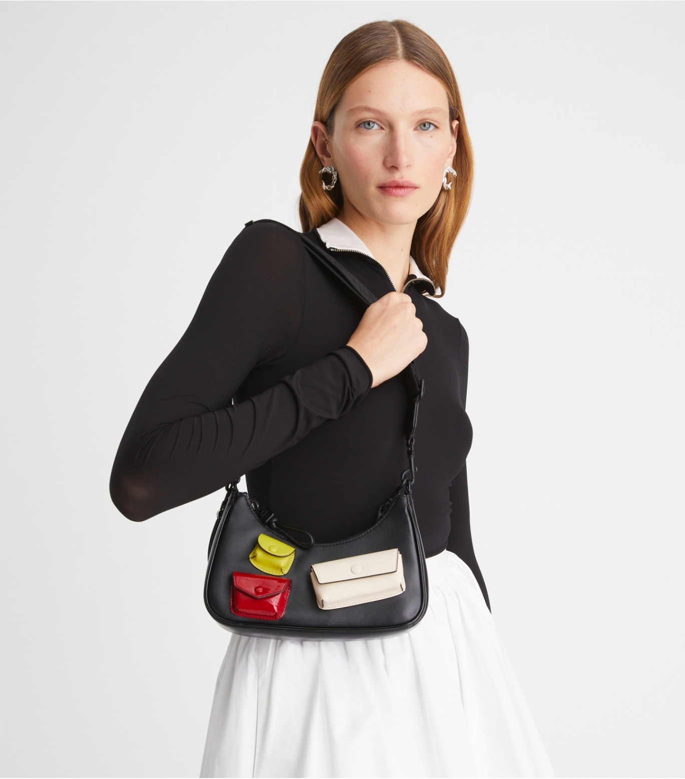 商品[国内直发] Tory Burch|汤丽柏琦 奢侈品 TB女包黑色皮质腋下包手提包单肩斜挎包 140546-001,价格¥3998,第6张图片详细描述