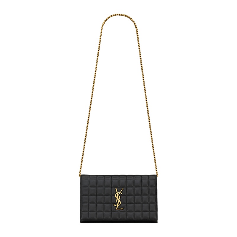 商品Yves Saint Laurent|圣罗兰 YSL 23新款 CASSANDRE女士黑色方形绗缝小羊皮可拆卸肩带钱包/斜挎包 743346AABVP1000,价格¥12541,第2张图片详细描述