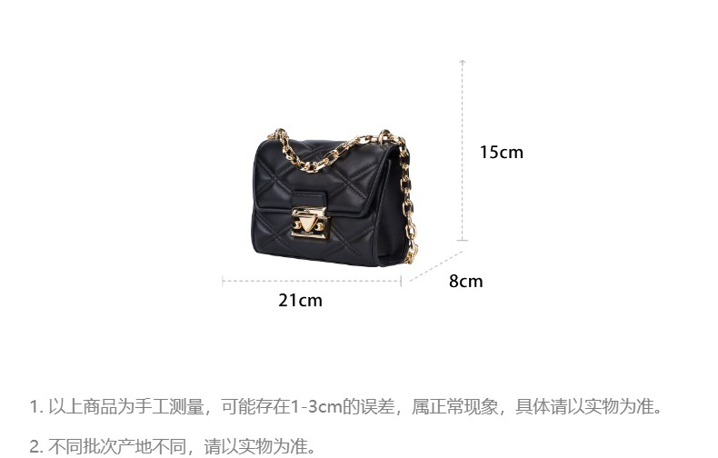 商品Michael Kors|Michael Kors 奥莱款 小号纯色皮革铆钉小香风链条包 35S2GNRC1U BLACK,价格¥1217,第2张图片详细描述