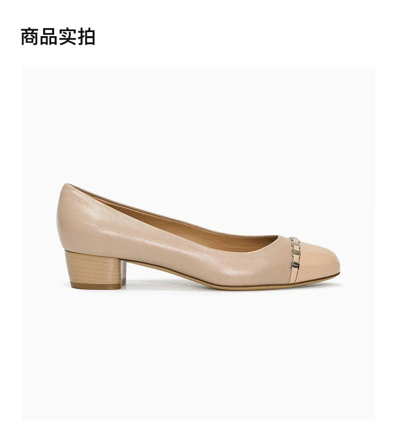 商品[国内直发] Salvatore Ferragamo|SALVATORE FERRAGAMO 浅棕色女士高跟鞋 0593793,价格¥2692,第4张图片详细描述