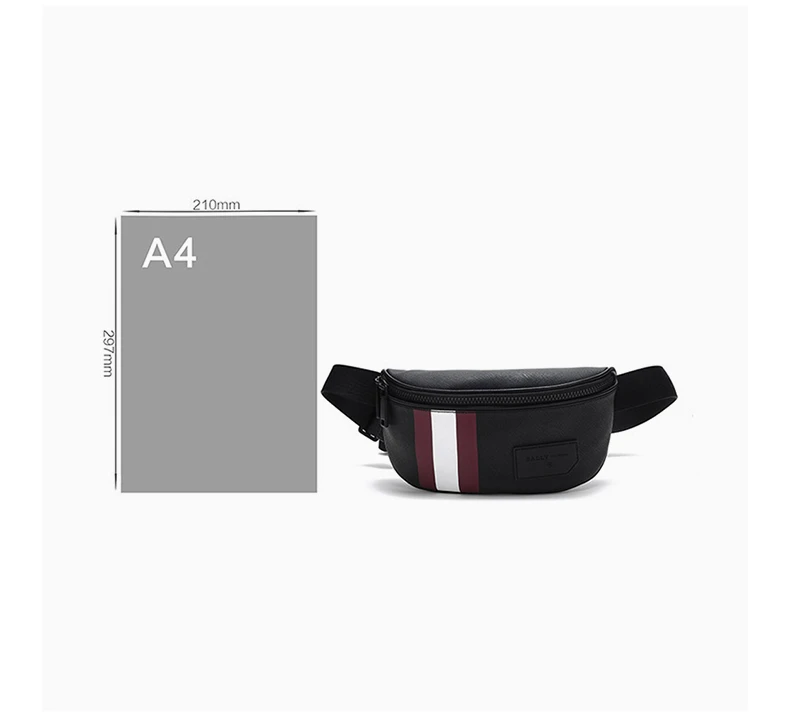 商品Bally|BALLY 巴利 男士黑色腰包 6230621,价格¥2278,第6张图片详细描述