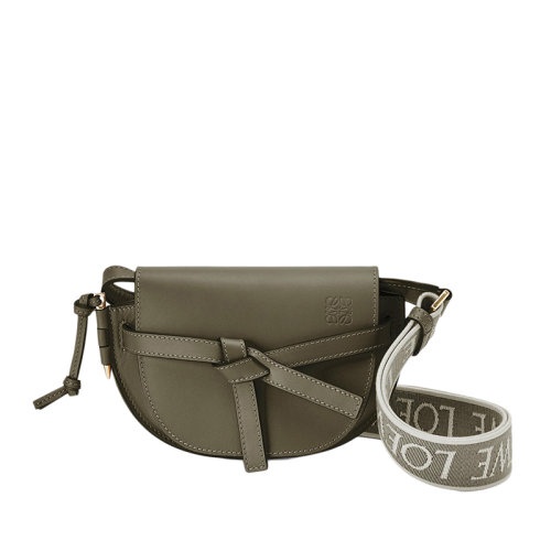 商品Loewe|【包税】LOEWE/罗意威 Gate Dual系列 女士迷你秋绿色小牛皮翻盖单肩斜挎腰包0010623411,价格¥14540,第5张图片详细描述