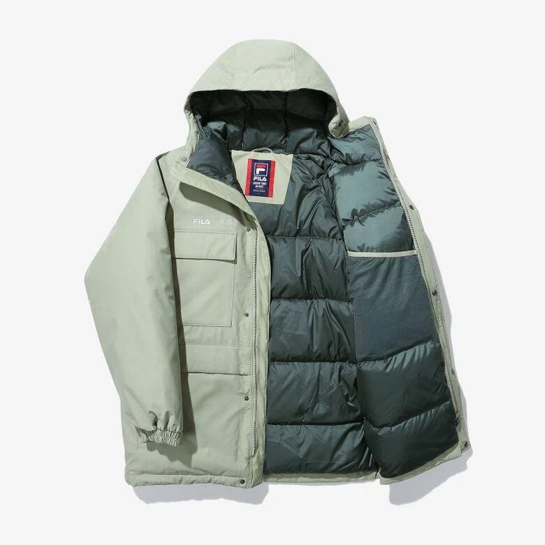 商品Fila|【享贝家】（国内发货-QD）FILA斐乐 Explorer新款鹅绒工装保暖外套羽绒服藏 男女同款 绿色 FS2DJD4E12XEGY,价格¥687,第8张图片详细描述