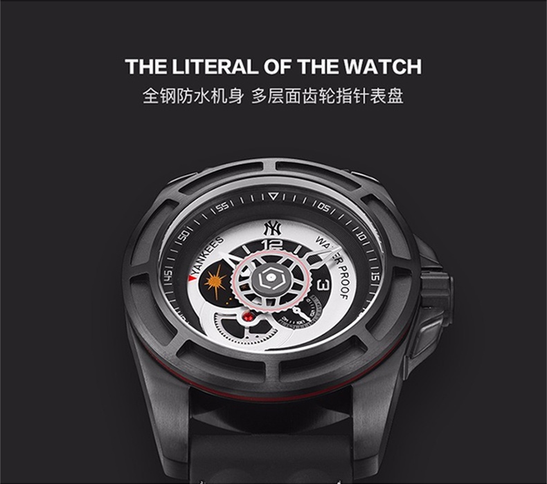 商品[国内直发] MLB|MLB美职棒潮牌男手表飞行员大表盘硅胶石英表FX002,价格¥749,第6张图片详细描述