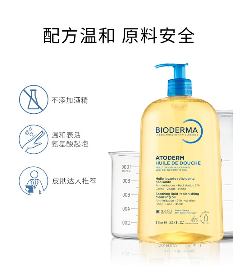 商品Bioderma|Bioderma贝德玛滋润保湿留香嫩肤沐浴露200-1000ml 孕妇可用,价格¥138,第6张图片详细描述