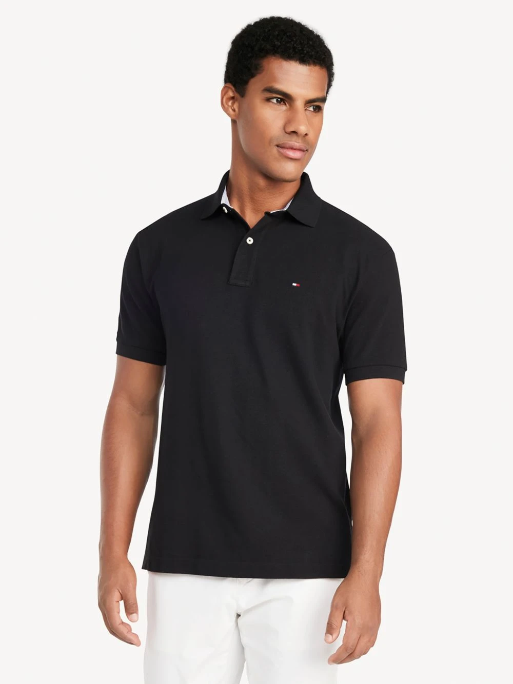 商品[国内直发] Tommy Hilfiger|TOMMY HILFIGER 黑色男士POLO衫 3519689-078,价格¥449,第1张图片详细描述