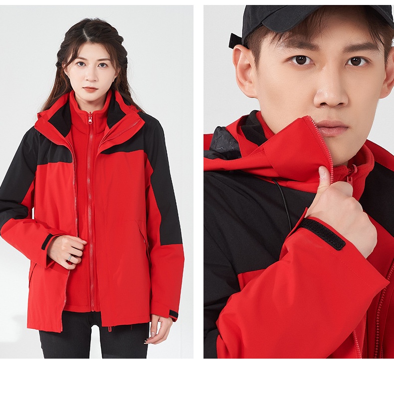 商品[国内直发] GLENVINTEN|2023新款户外冲锋衣三合一单层春夏两件套男女同款软壳防风登山服套装,价格¥370,第31张图片详细描述