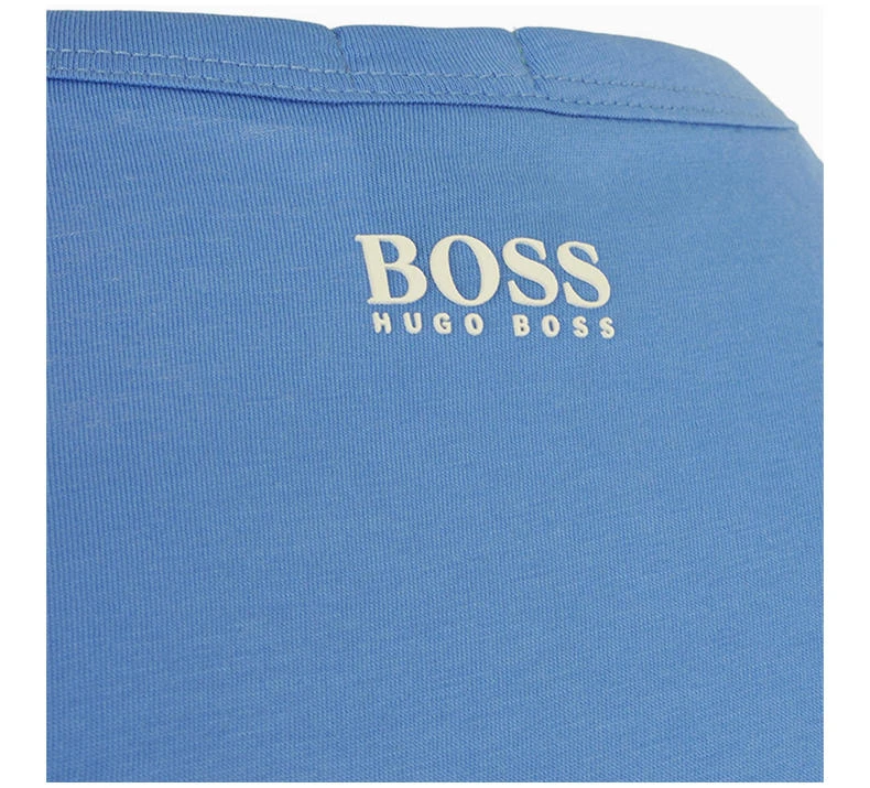 商品Hugo Boss|Hugo Boss 雨果博斯 男士休闲短袖浅蓝色棉 TEEOS-50323993-483,价格¥362,第3张图片详细描述