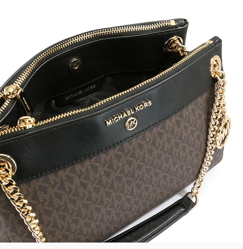 商品[国内直发] Michael Kors|MICHAEL KORS 女士拼色PVC单肩包 30H9GUSL1B-BROWNBLK,价格¥1207,第7张图片详细描述