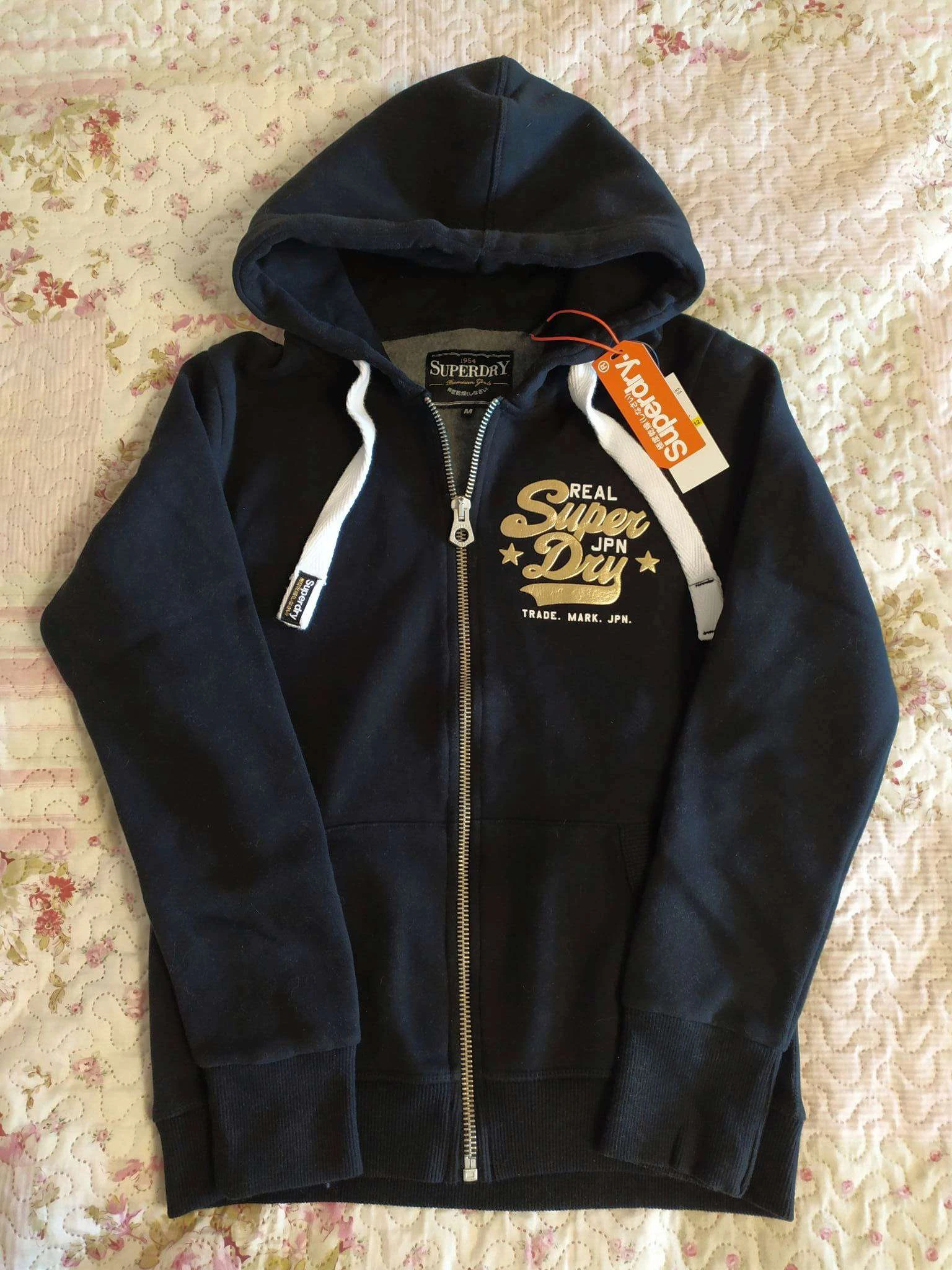 商品[国内直发] Superdry|SUPERDRY 女士黑色拉链连帽外套 G20105SQ-02A,价格¥216,第1张图片详细描述