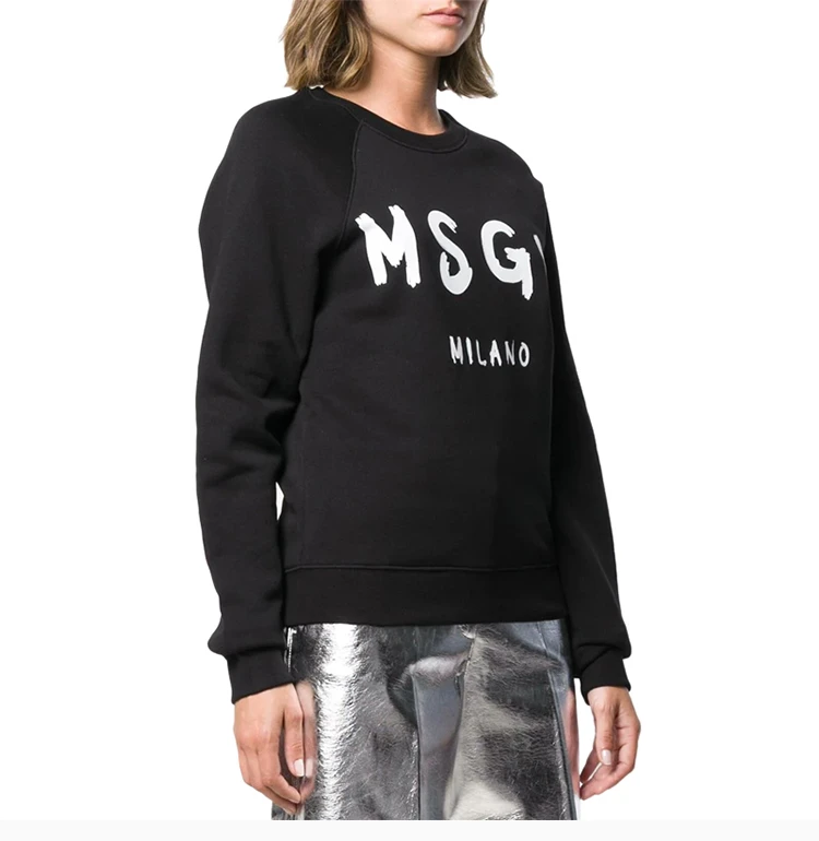 商品[国内直发] MSGM|MSGM  女士棉质大LOGO标识印花时尚短款长袖T恤卫衣 2741MDM89-5799-99,价格¥1080,第5张图片详细描述