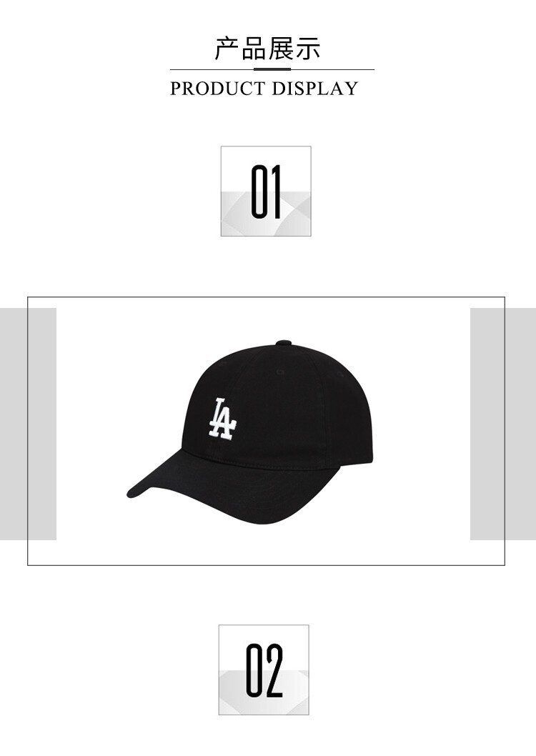商品MLB|MLB美职棒球帽刺绣LOGO休闲鸭舌帽3ACP7701N-07BKS-F LA黑色,价格¥216,第6张图片详细描述