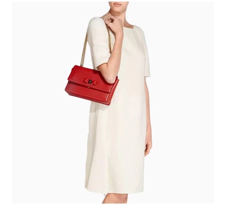 商品[国内直发] Salvatore Ferragamo|Salvatore Ferragamo 菲拉格慕 女士红色牛皮单肩挎包 21-G462-674280,价格¥6500,第6张图片详细描述