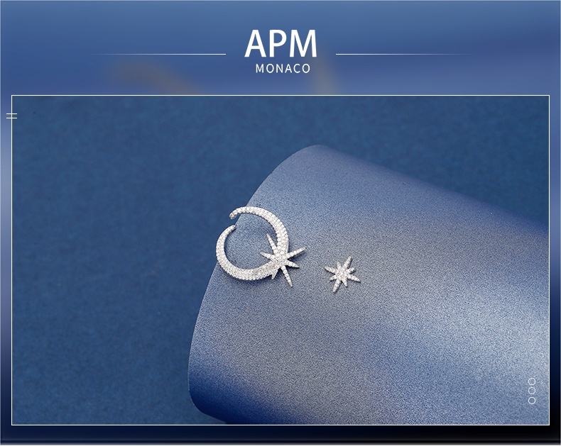 商品[国内直发] apm Monaco|APM Monaco耳钉不对称六芒星耳环星星耳圈时尚耳饰生日礼物情人节送女友 AE11051OX,价格¥563,第1张图片详细描述